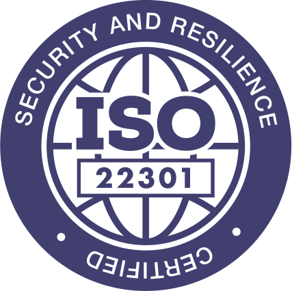 ISO-22301. Security and Resilience. Certified.
