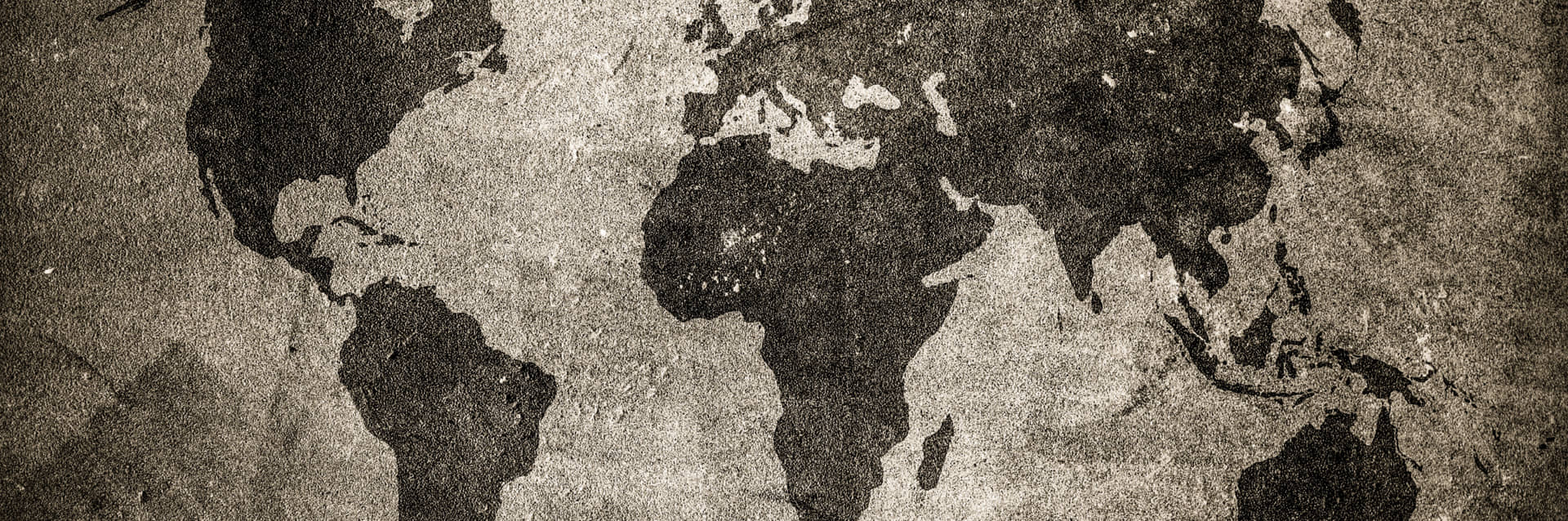 Earth: black and white outlines of the continents.
