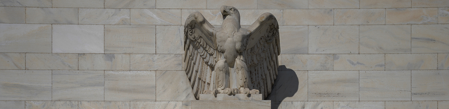 Stone statue of an eagle